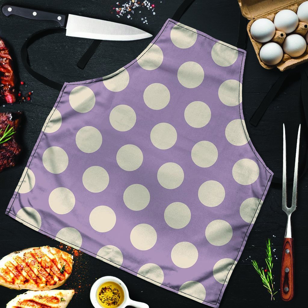 Chocolate Brown Polka Dot Men's Apron-grizzshop