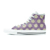 Chocolate Brown Polka Dot Men's High Top Shoes-grizzshop