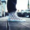 Chocolate Brown Polka Dot Men's High Top Shoes-grizzshop