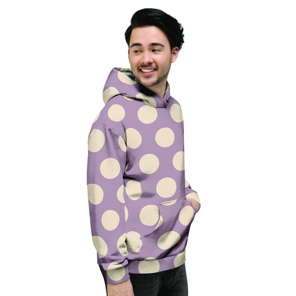 Chocolate Brown Polka Dot Men's Hoodie-grizzshop