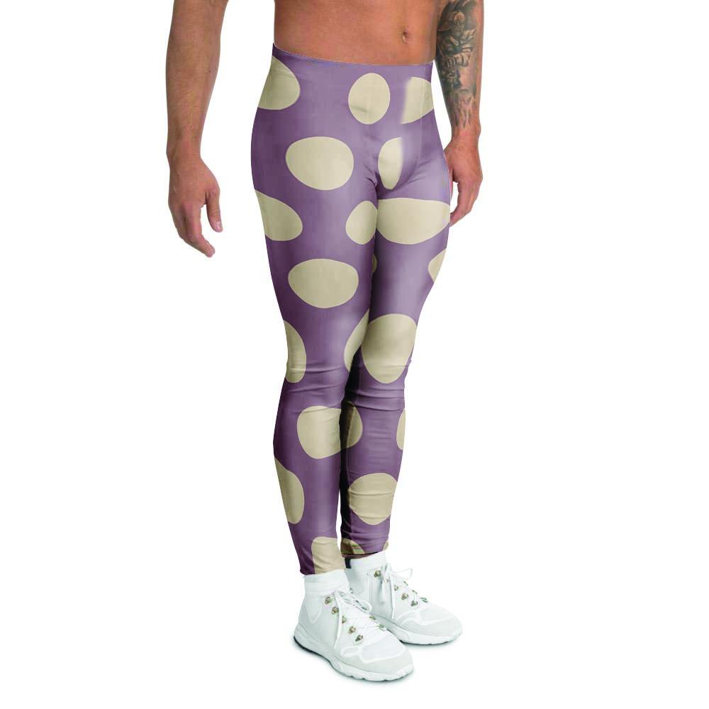 Chocolate Brown Polka Dot Men's Leggings-grizzshop