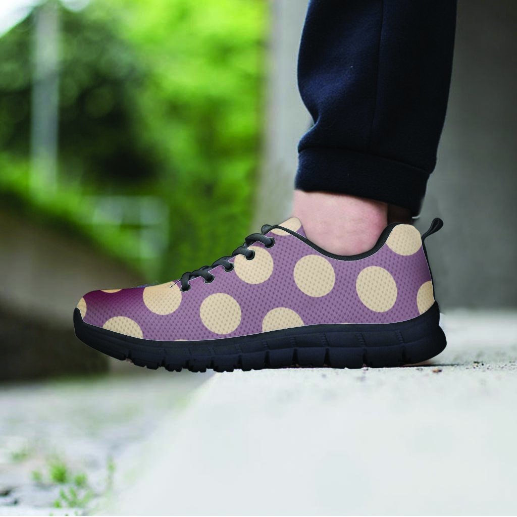 Chocolate Brown Polka Dot Men's Sneakers-grizzshop