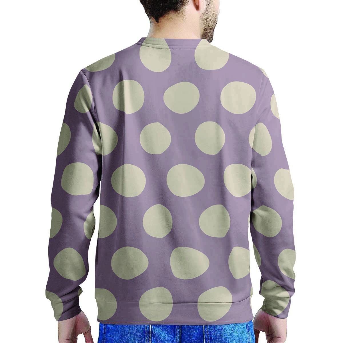 Chocolate Brown Polka Dot Men's Sweatshirt-grizzshop