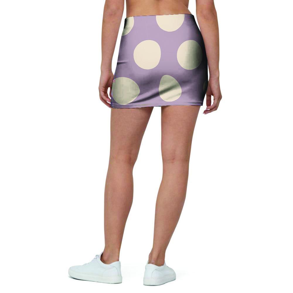 Chocolate Brown Polka Dot Mini Skirt-grizzshop