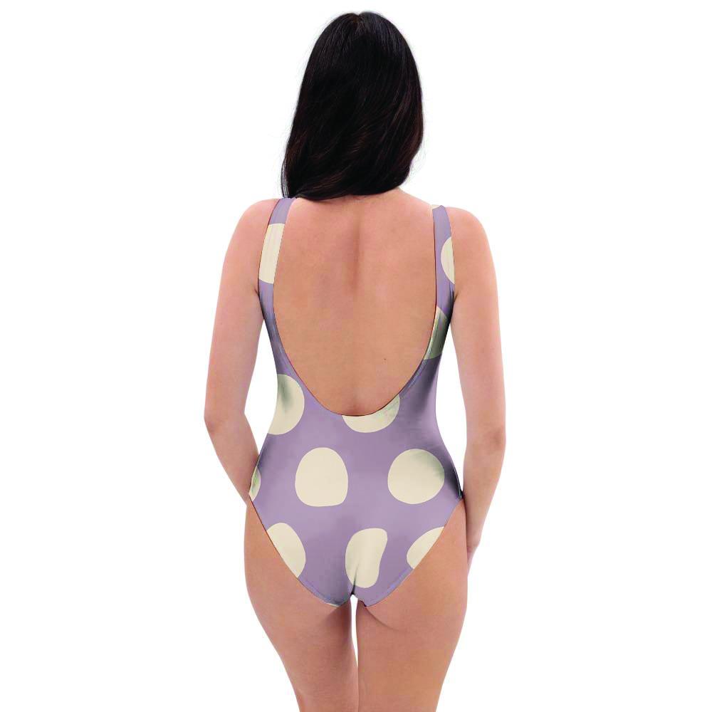 Chocolate Brown Polka Dot One Piece Swimsuite-grizzshop