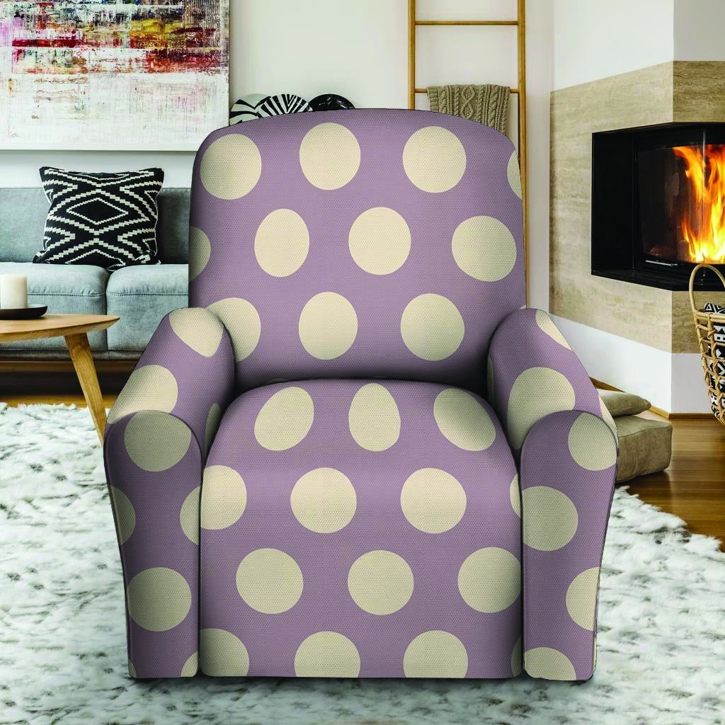 Chocolate Brown Polka Dot Recliner Cover-grizzshop