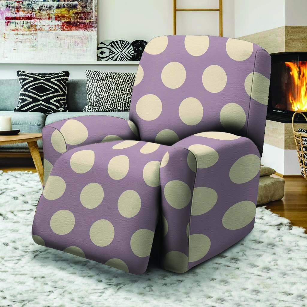 Chocolate Brown Polka Dot Recliner Cover-grizzshop