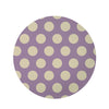 Chocolate Brown Polka Dot Round Rug-grizzshop