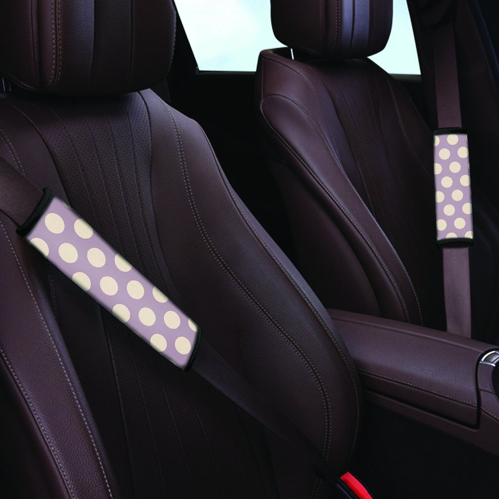 Chocolate Brown Polka Dot Seat Belt Cover-grizzshop