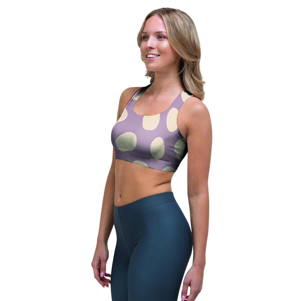 Chocolate Brown Polka Dot Sports Bra-grizzshop