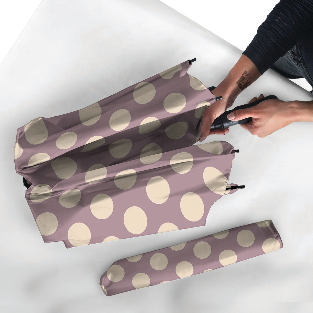 Chocolate Brown Polka Dot Umbrella-grizzshop