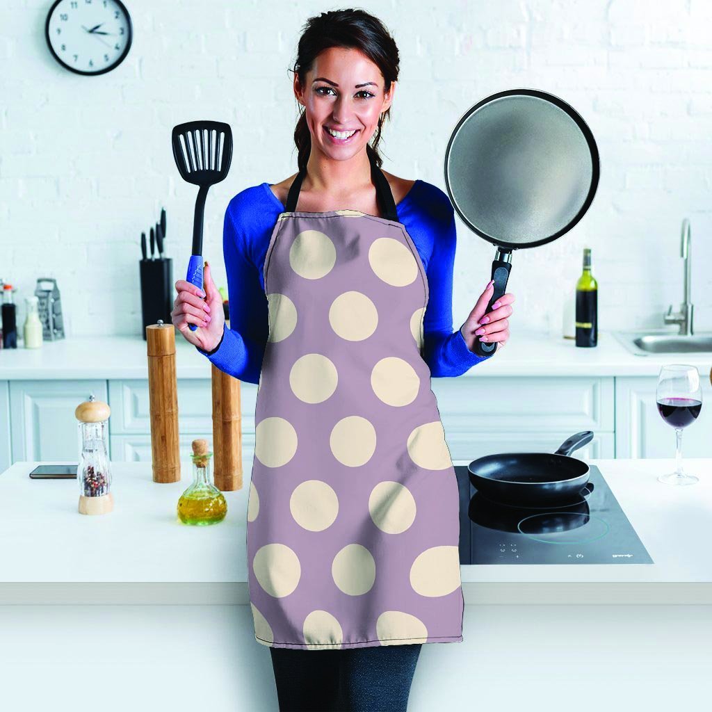 Chocolate Brown Polka Dot Women's Apron-grizzshop