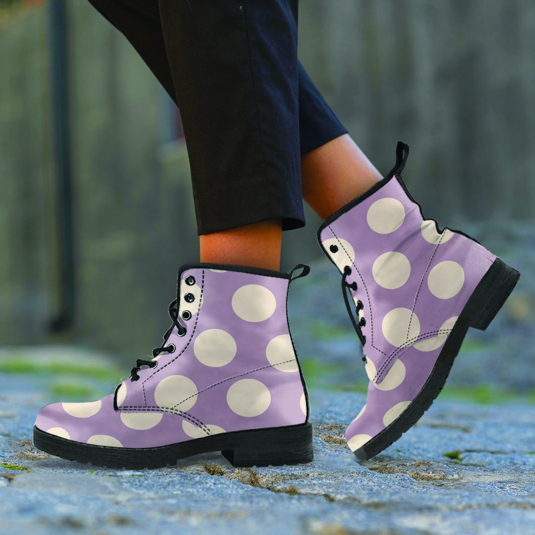 Chocolate Brown Polka Dot Women's Boots-grizzshop