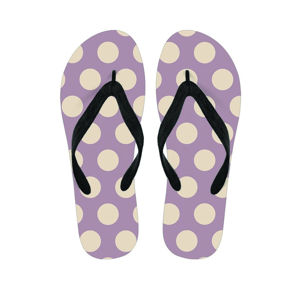 Chocolate Brown Polka Dot Women's Flip Flops-grizzshop