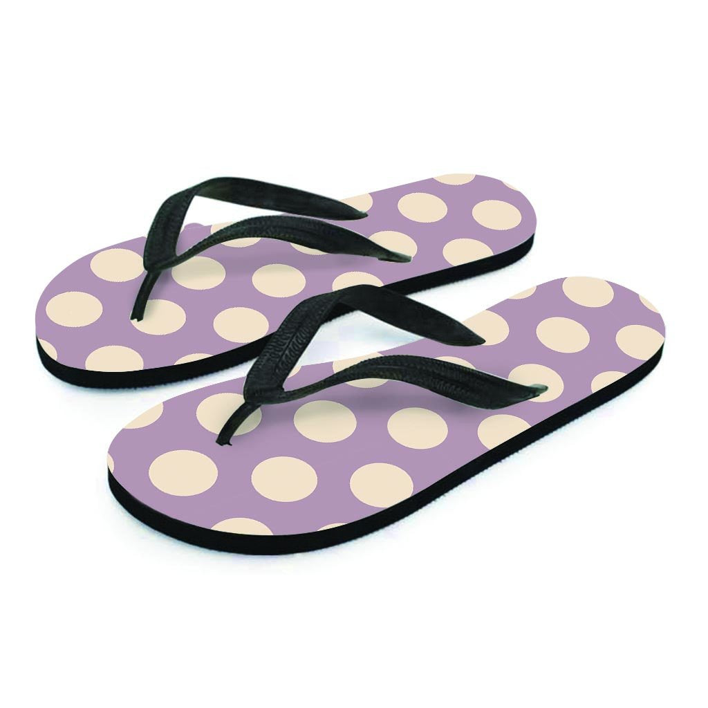 Chocolate Brown Polka Dot Women's Flip Flops-grizzshop