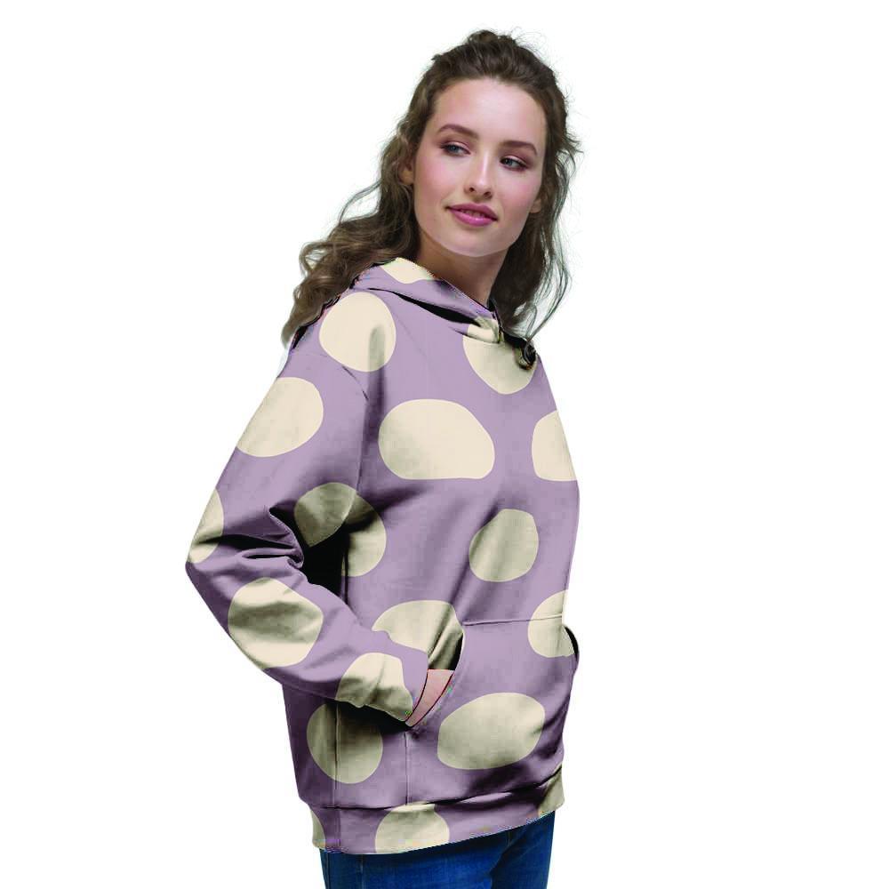 Chocolate Brown Polka Dot Women's Hoodie-grizzshop