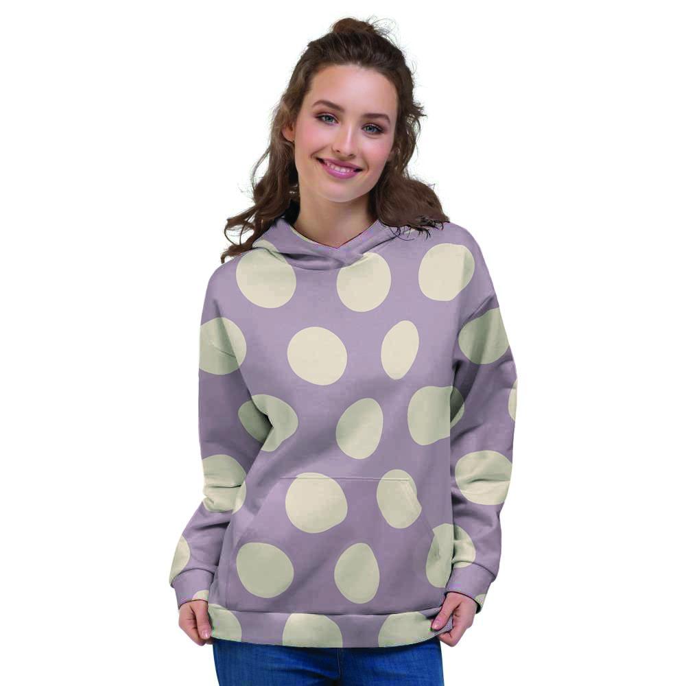 Chocolate Brown Polka Dot Women's Hoodie-grizzshop