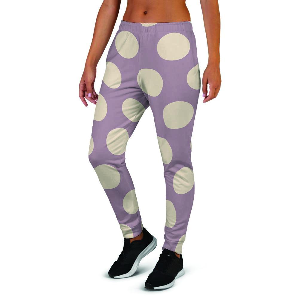 Chocolate Brown Polka Dot Women's Joggers-grizzshop