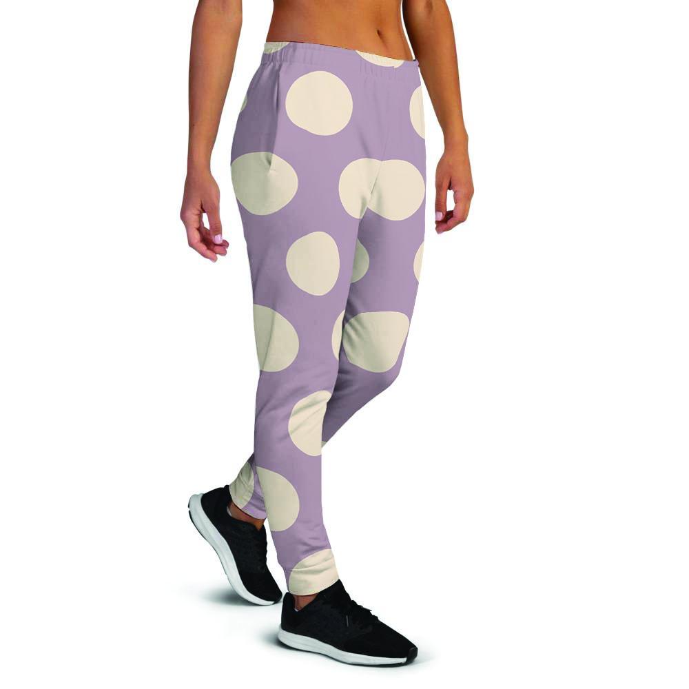 Chocolate Brown Polka Dot Women's Joggers-grizzshop