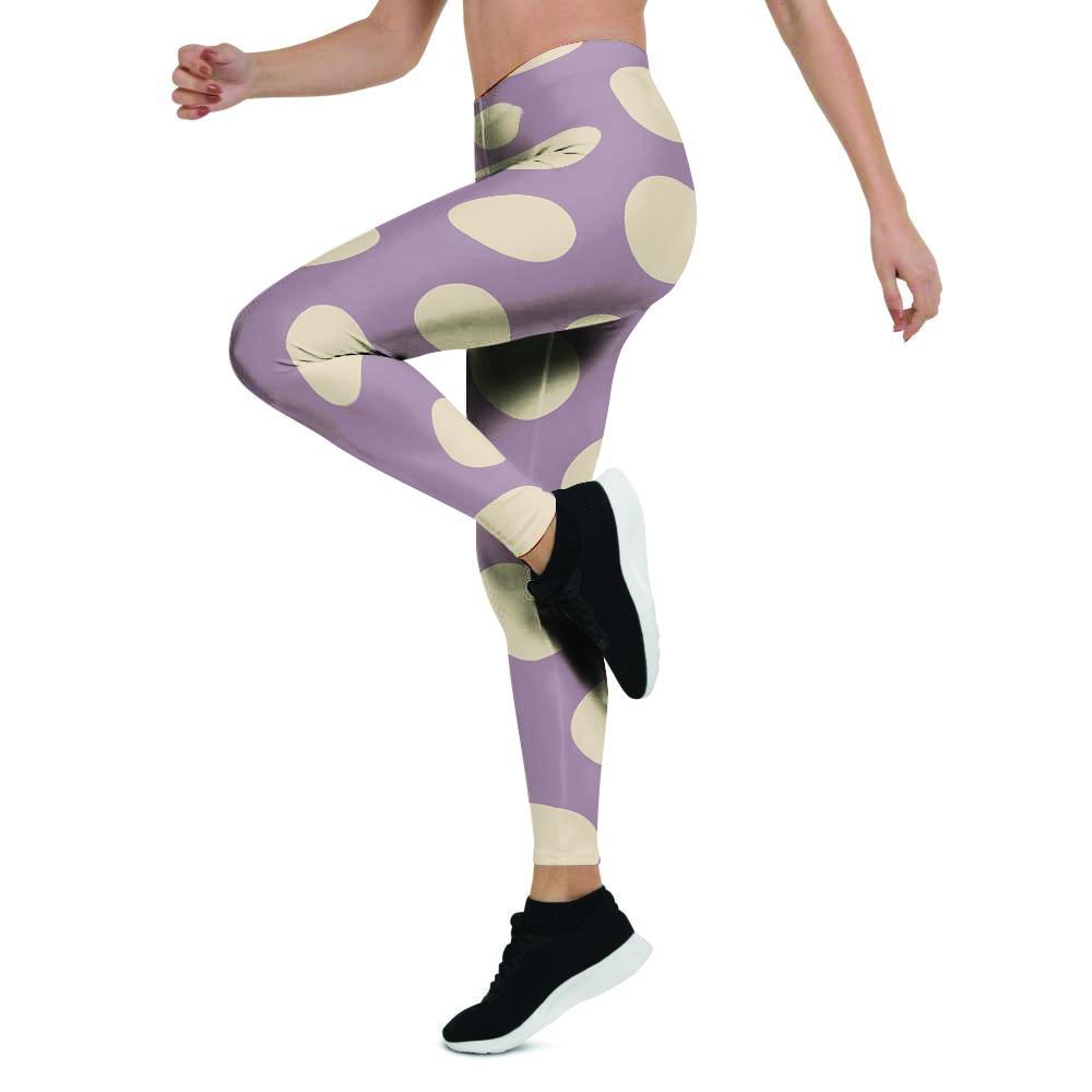 Chocolate Brown Polka Dot Women's Leggings-grizzshop