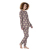 Chocolate Brown Polka Dot Women's Pajamas-grizzshop