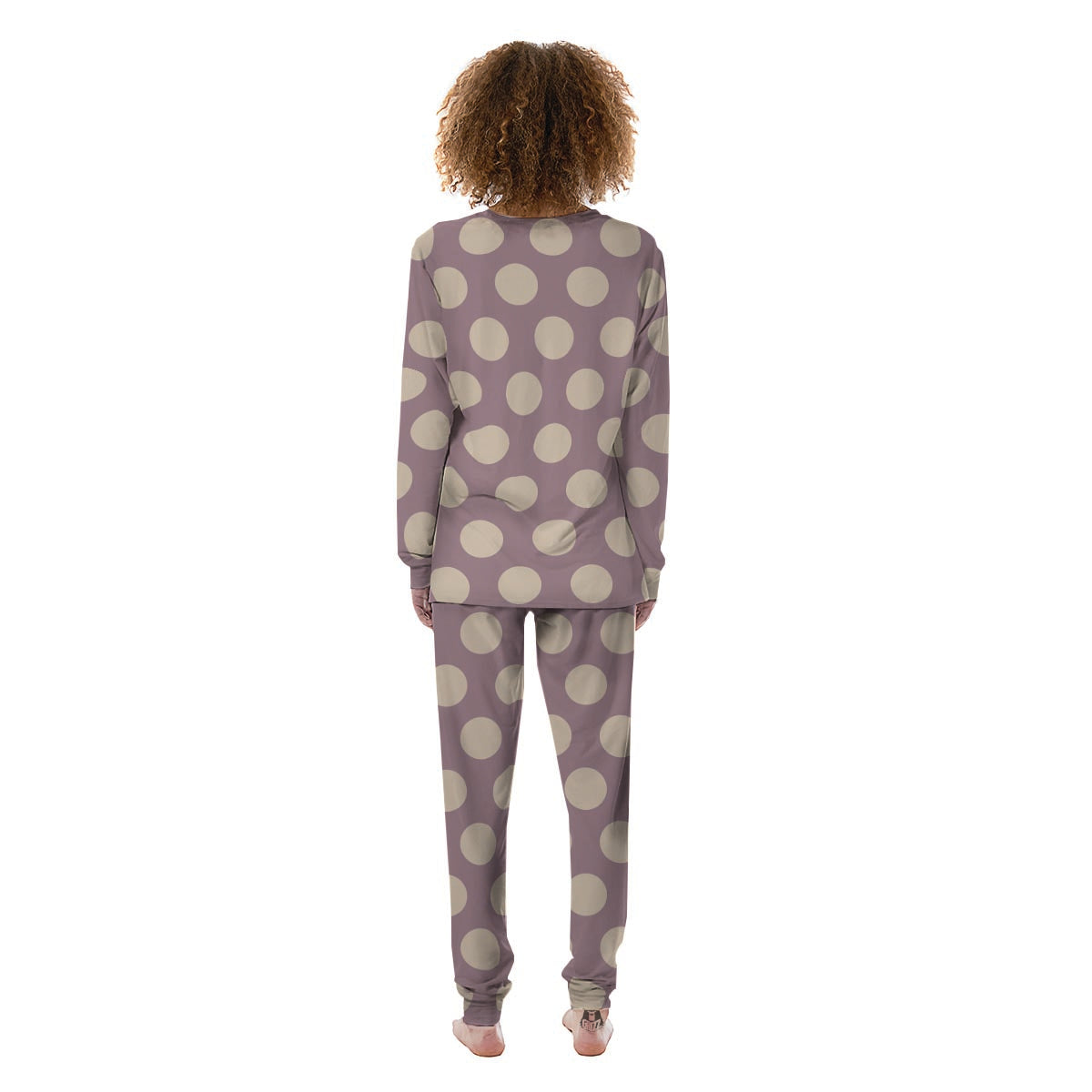 Chocolate Brown Polka Dot Women's Pajamas-grizzshop