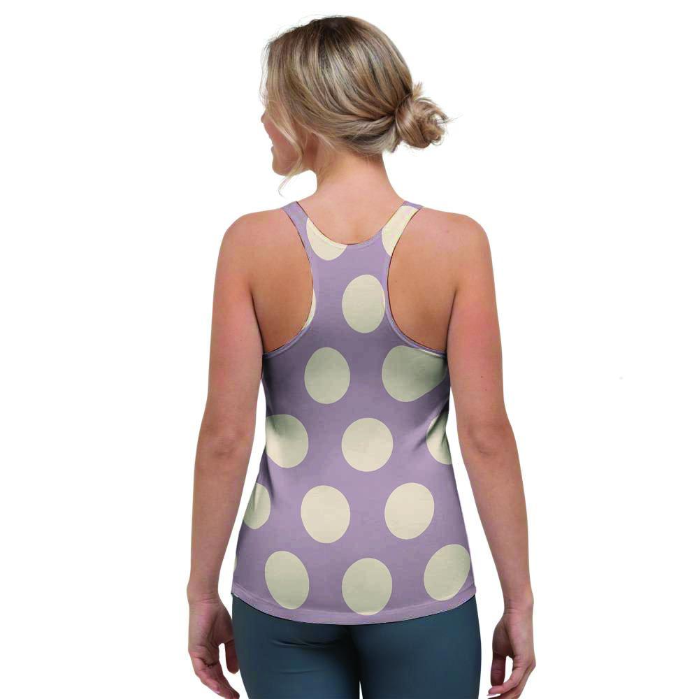 Chocolate Brown Polka Dot Women's Racerback Tank Top-grizzshop