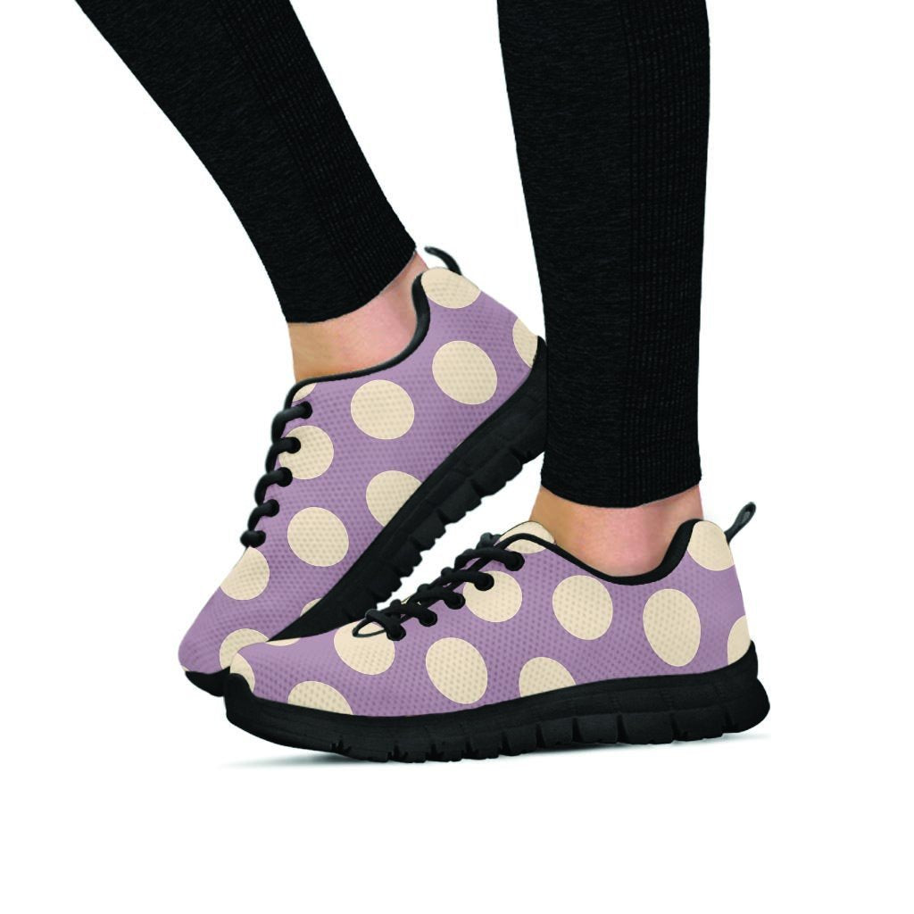 Chocolate Brown Polka Dot Women's Sneakers-grizzshop