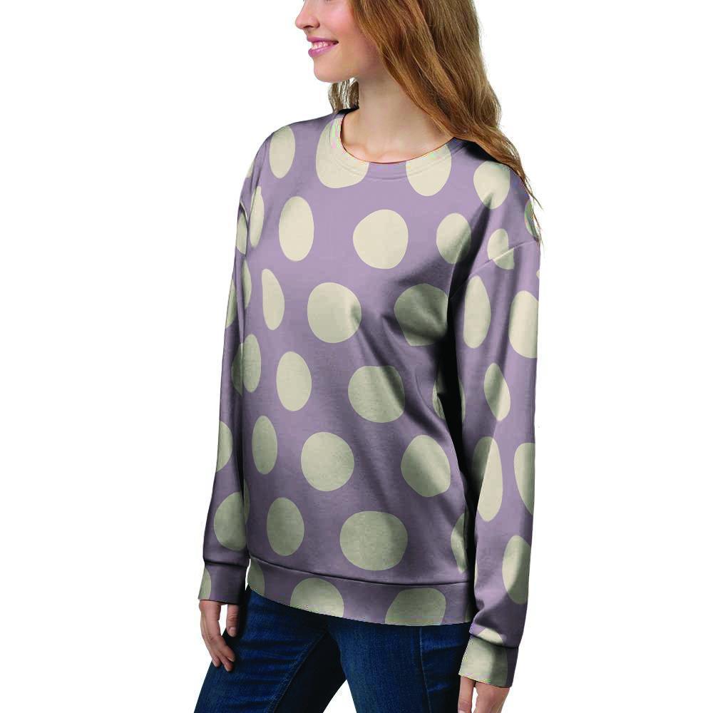 Chocolate Brown Polka Dot Women's Sweatshirt-grizzshop