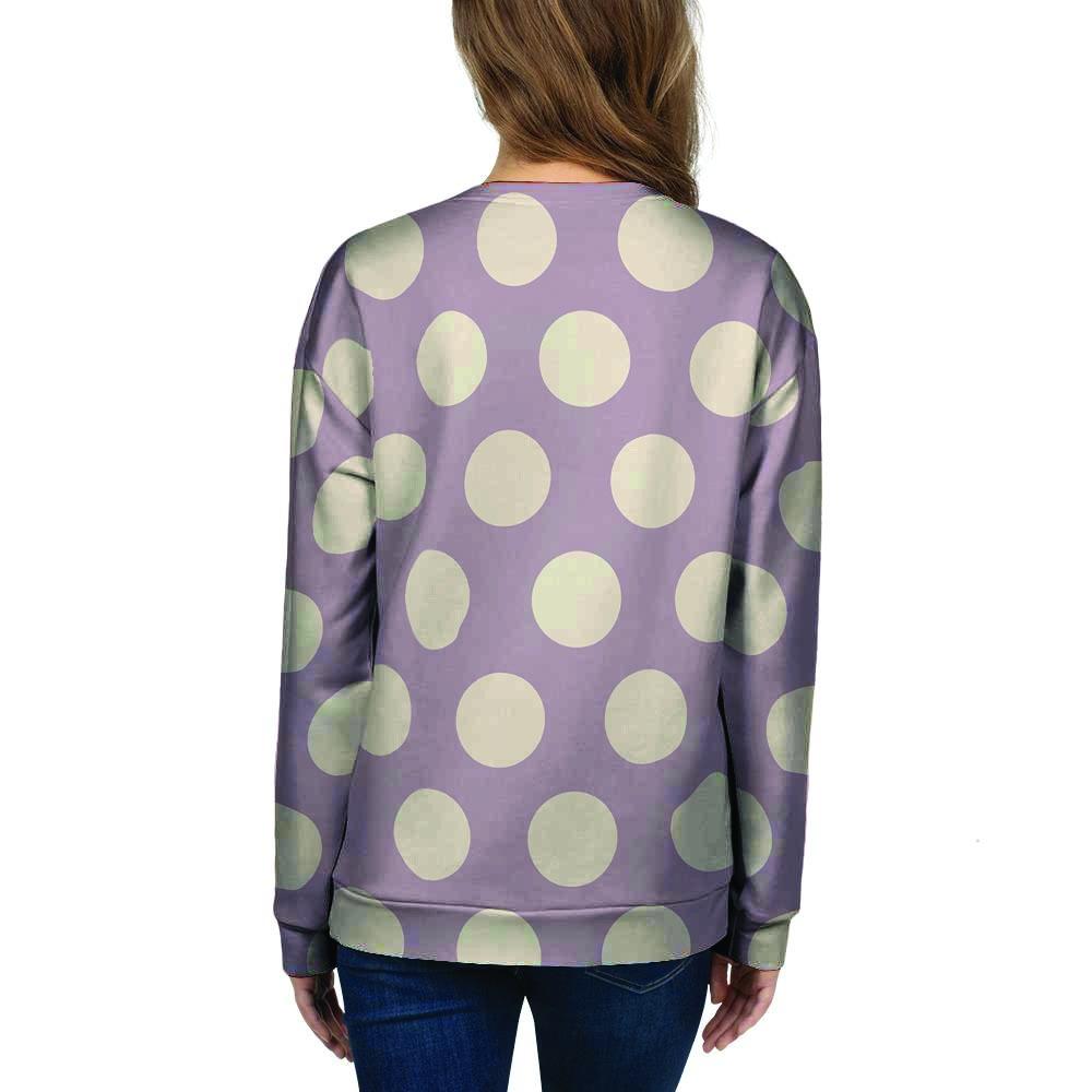 Chocolate Brown Polka Dot Women's Sweatshirt-grizzshop