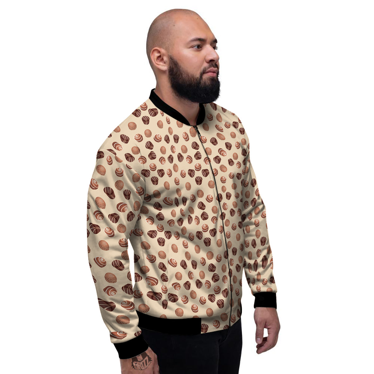 Chocolate Candy Print Pattern Men's Bomber Jacket-grizzshop
