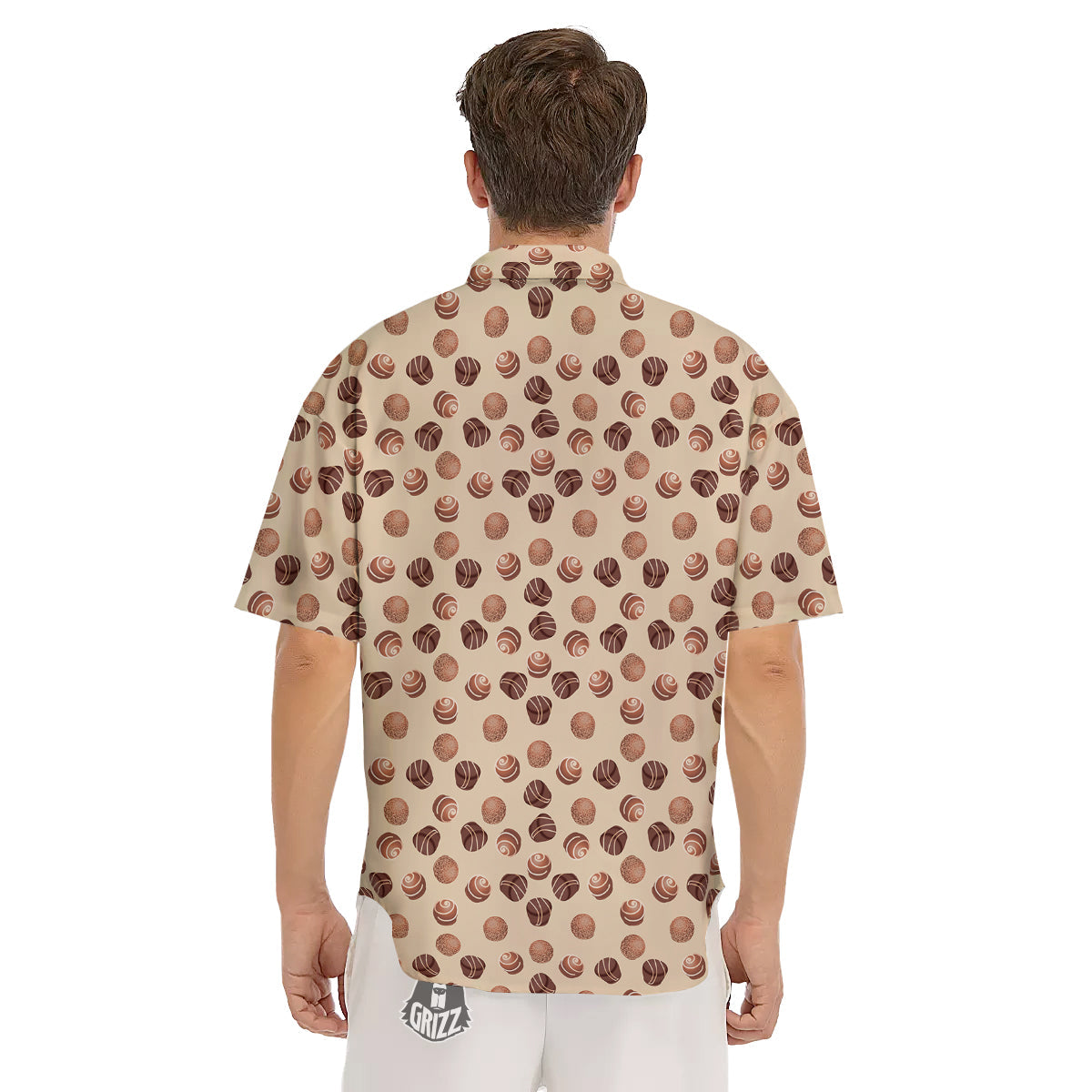 Chocolate Candy Print Pattern Men's Short Sleeve Shirts-grizzshop