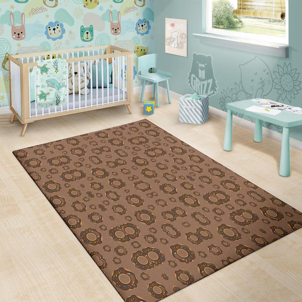 Chocolate Donuts Print Pattern Floor Mat-grizzshop