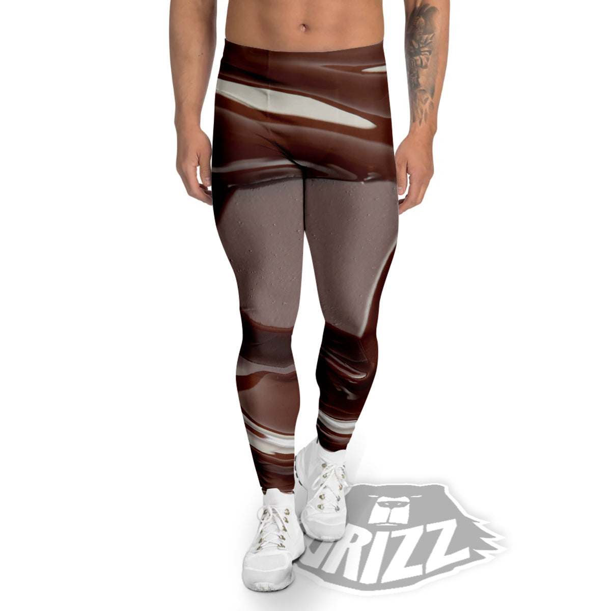 Chocolate Print Men's Leggings-grizzshop