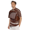 Chocolate Print Men's Short Sleeve Shirts-grizzshop