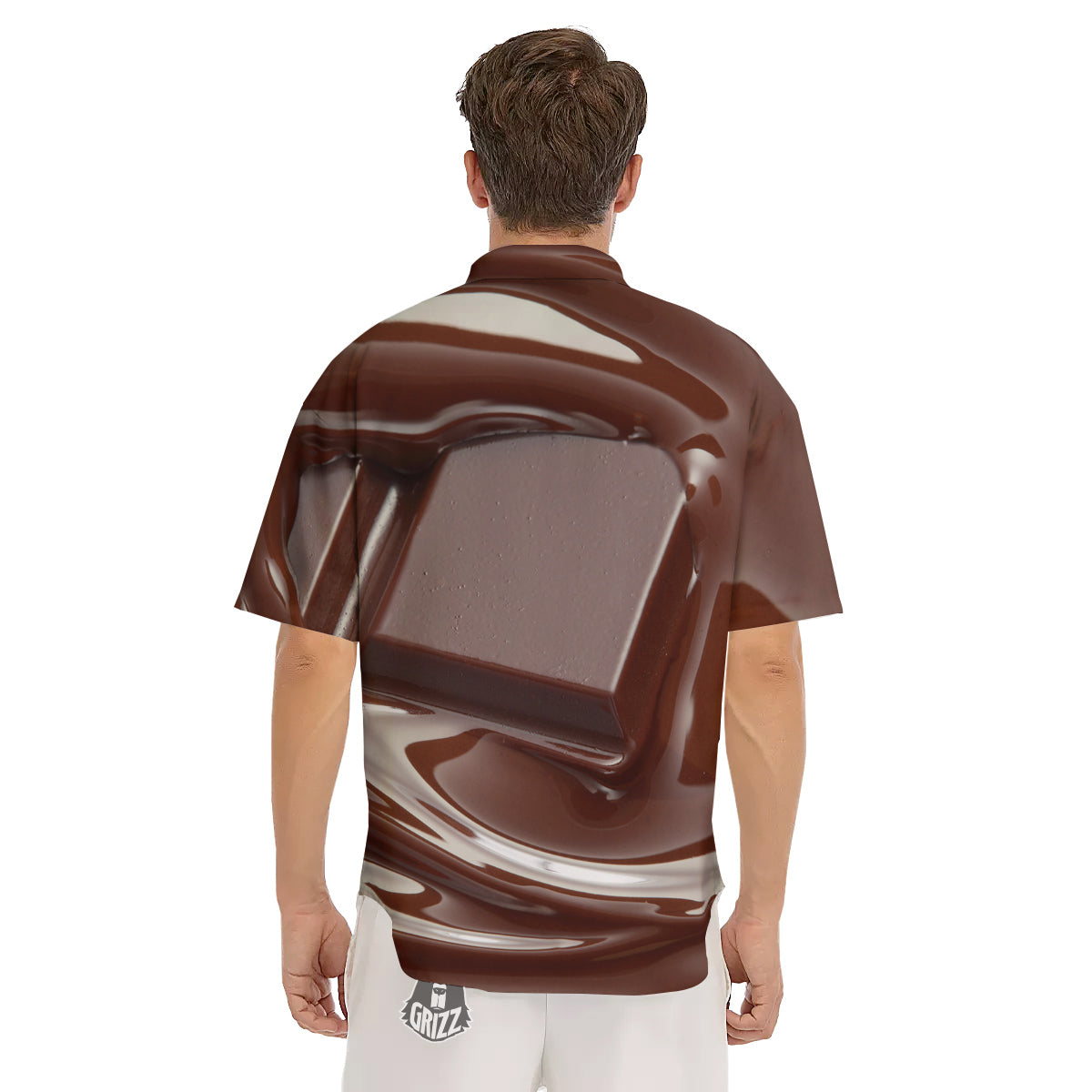 Chocolate Print Men's Short Sleeve Shirts-grizzshop