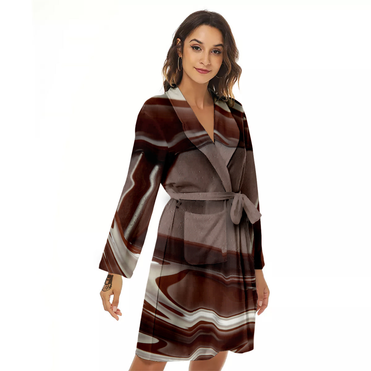 Chocolate Print Women's Robe-grizzshop