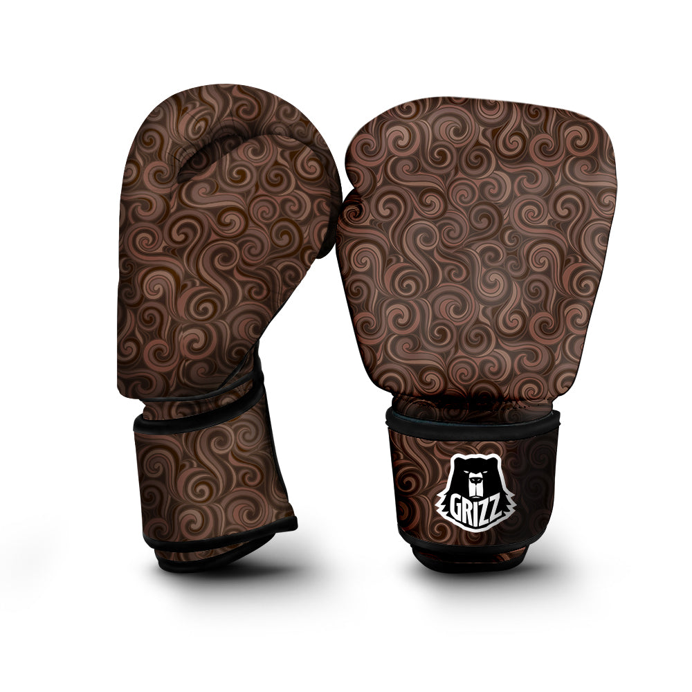 Chocolate Texture Brown Print Pattern Boxing Gloves-grizzshop