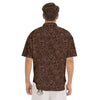 Chocolate Texture Brown Print Pattern Men's Short Sleeve Shirts-grizzshop