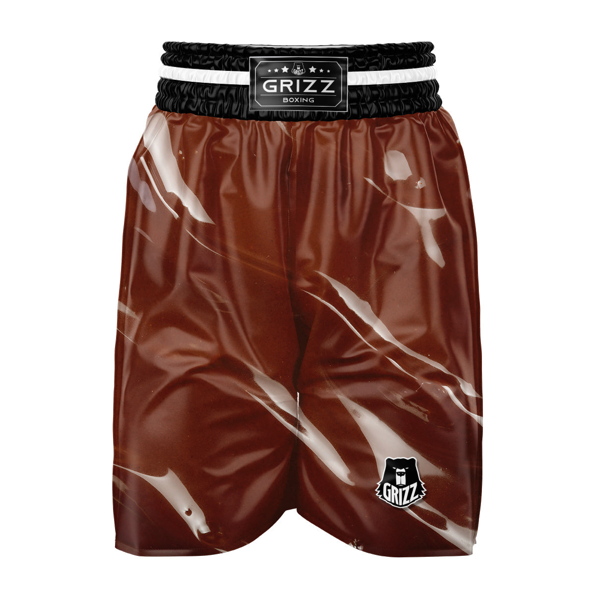 Chocolate Texture Print Boxing Shorts-grizzshop