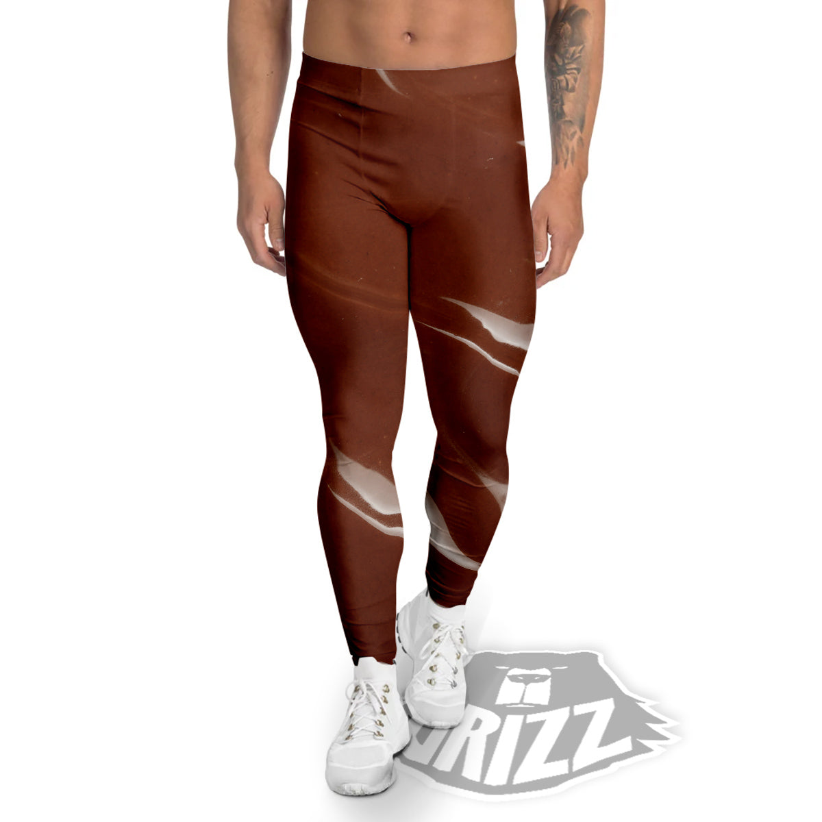 Chocolate Texture Print Men's Leggings-grizzshop