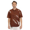 Chocolate Texture Print Men's Short Sleeve Shirts-grizzshop