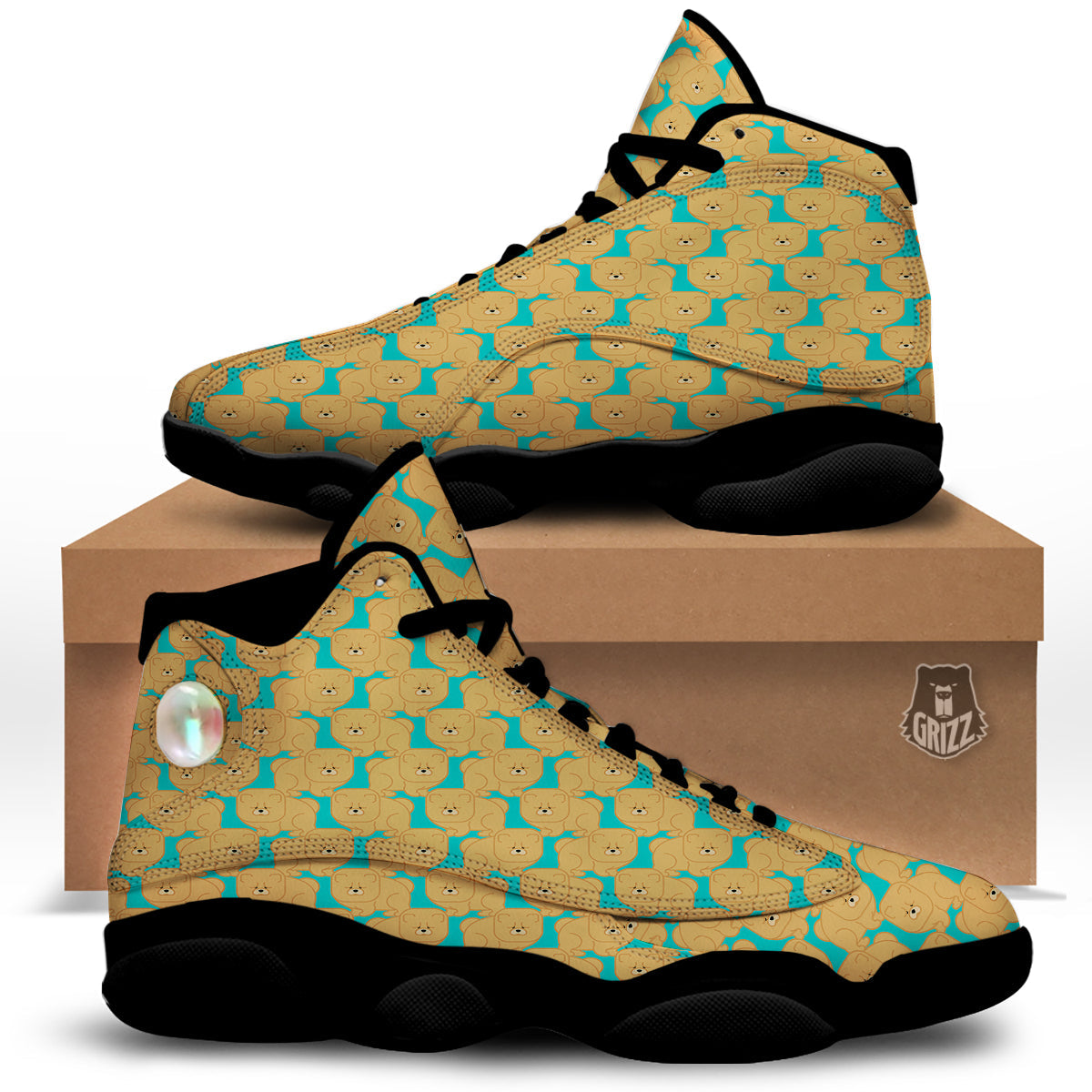 Chow chow And Blue Print Pattern Black Basketball Shoes-grizzshop