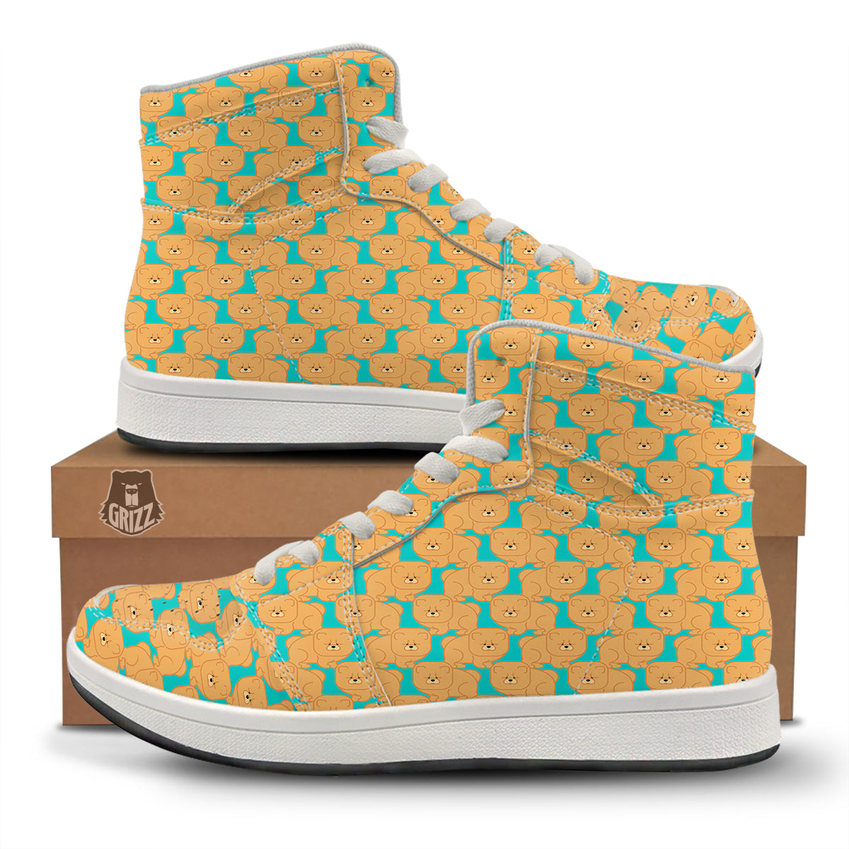 Chow chow And Blue Print Pattern High Top Sneakers-grizzshop