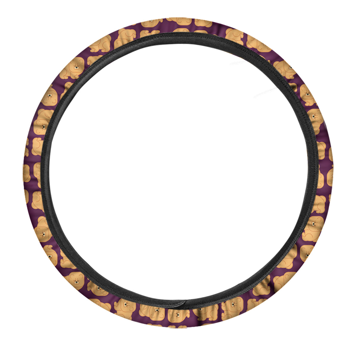Chow chow And Purple Print Pattern Car Steering Wheel Cover-grizzshop