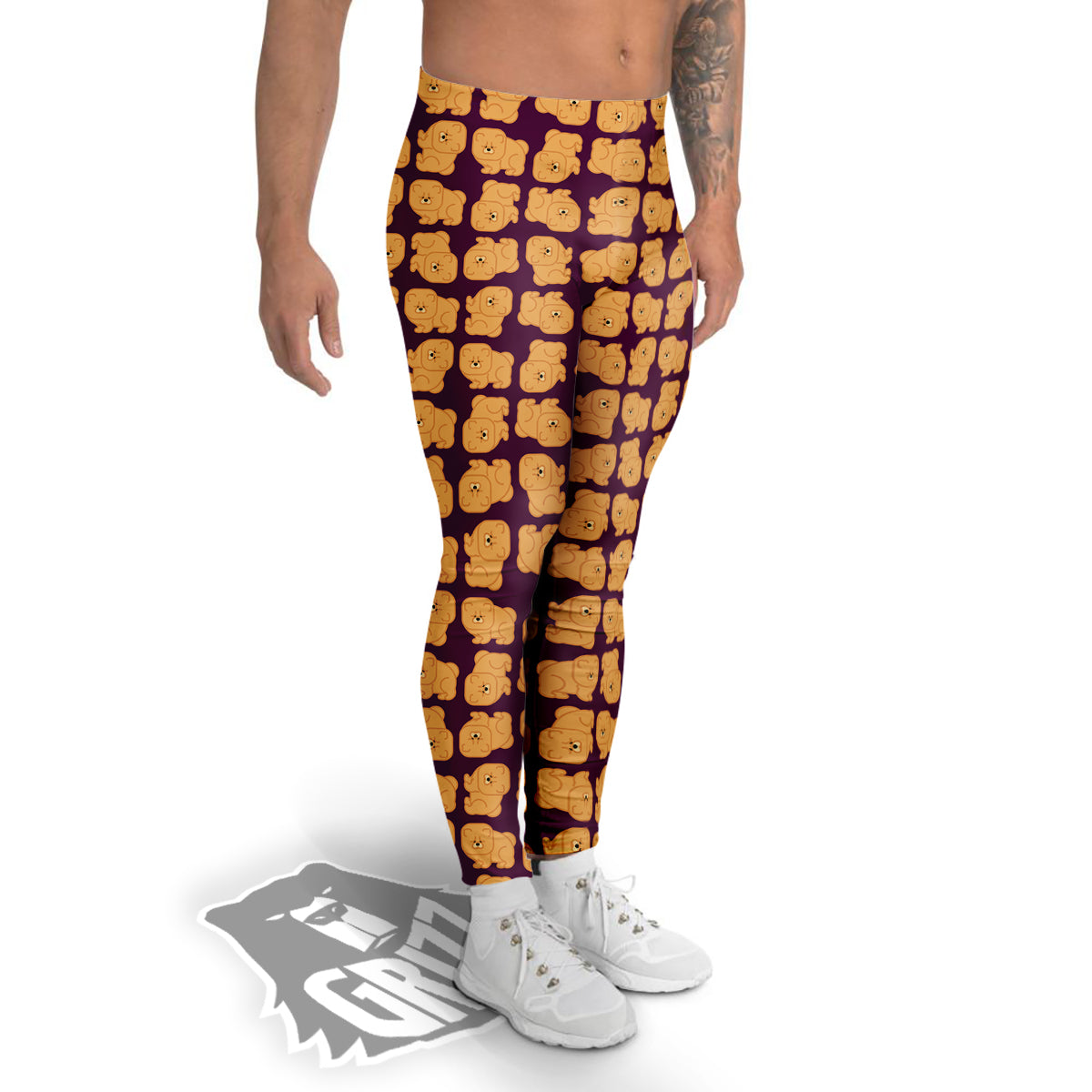 Chow chow And Purple Print Pattern Men's Leggings-grizzshop