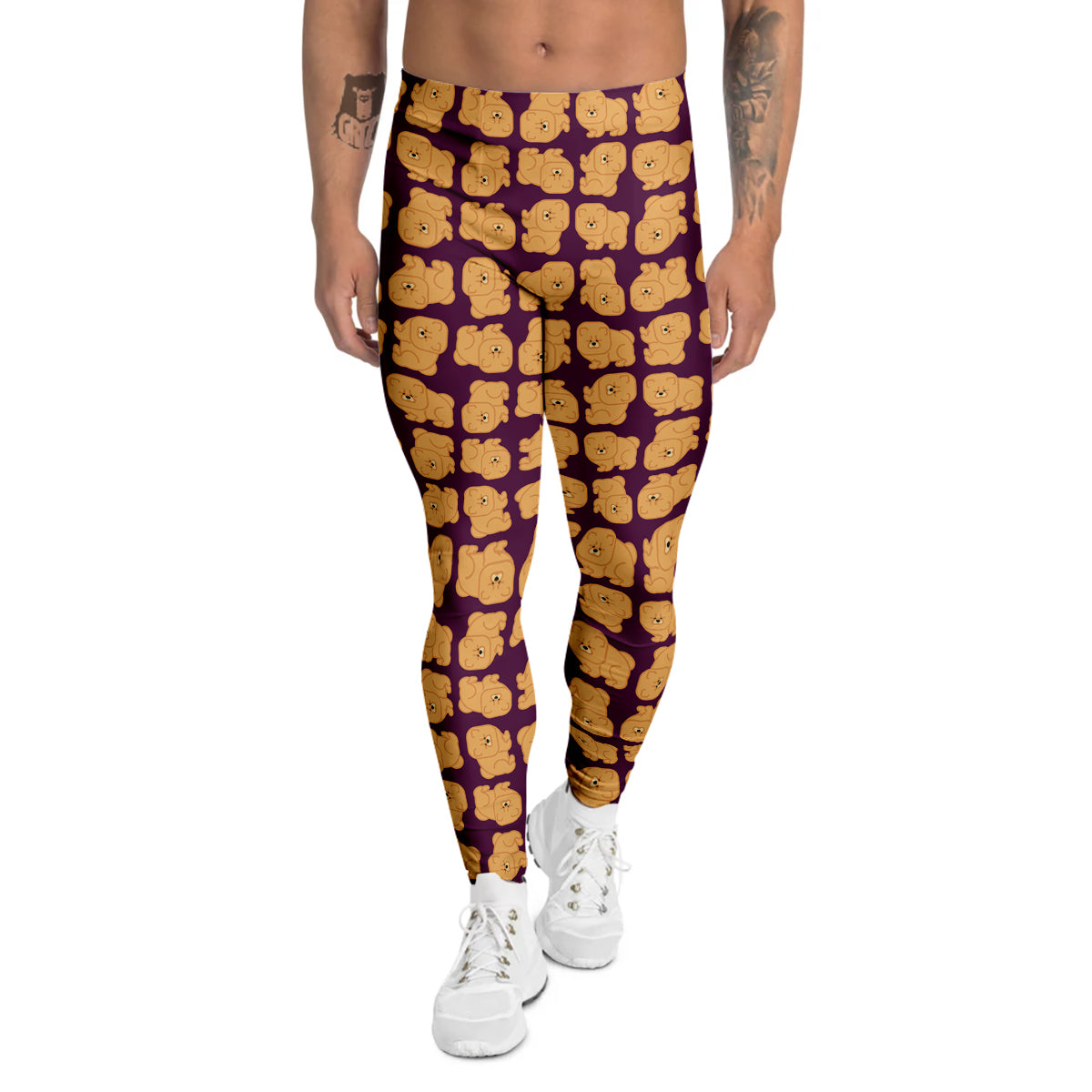 Chow chow And Purple Print Pattern Men's Leggings-grizzshop