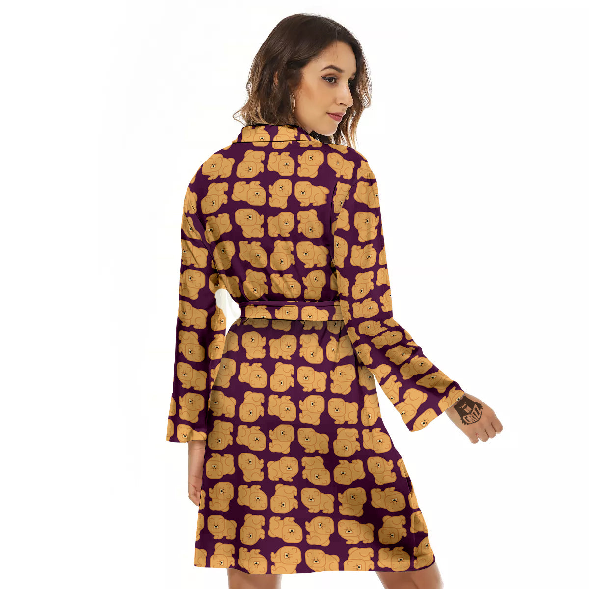 Chow chow And Purple Print Pattern Women's Robe-grizzshop