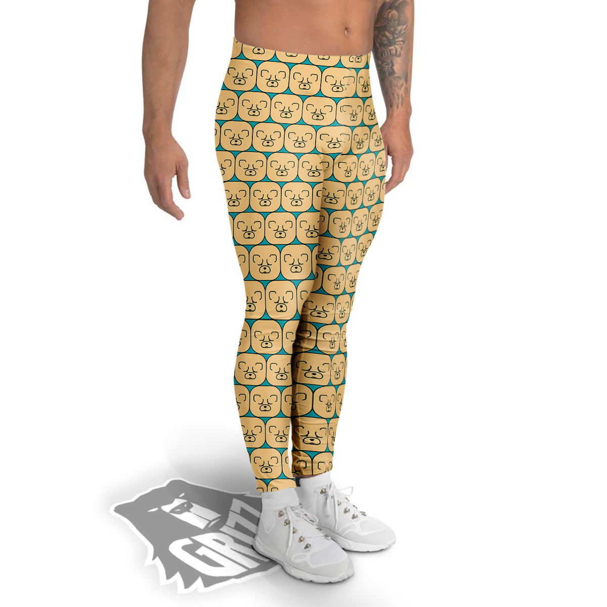 Chow chow Face Print Pattern Men's Leggings-grizzshop