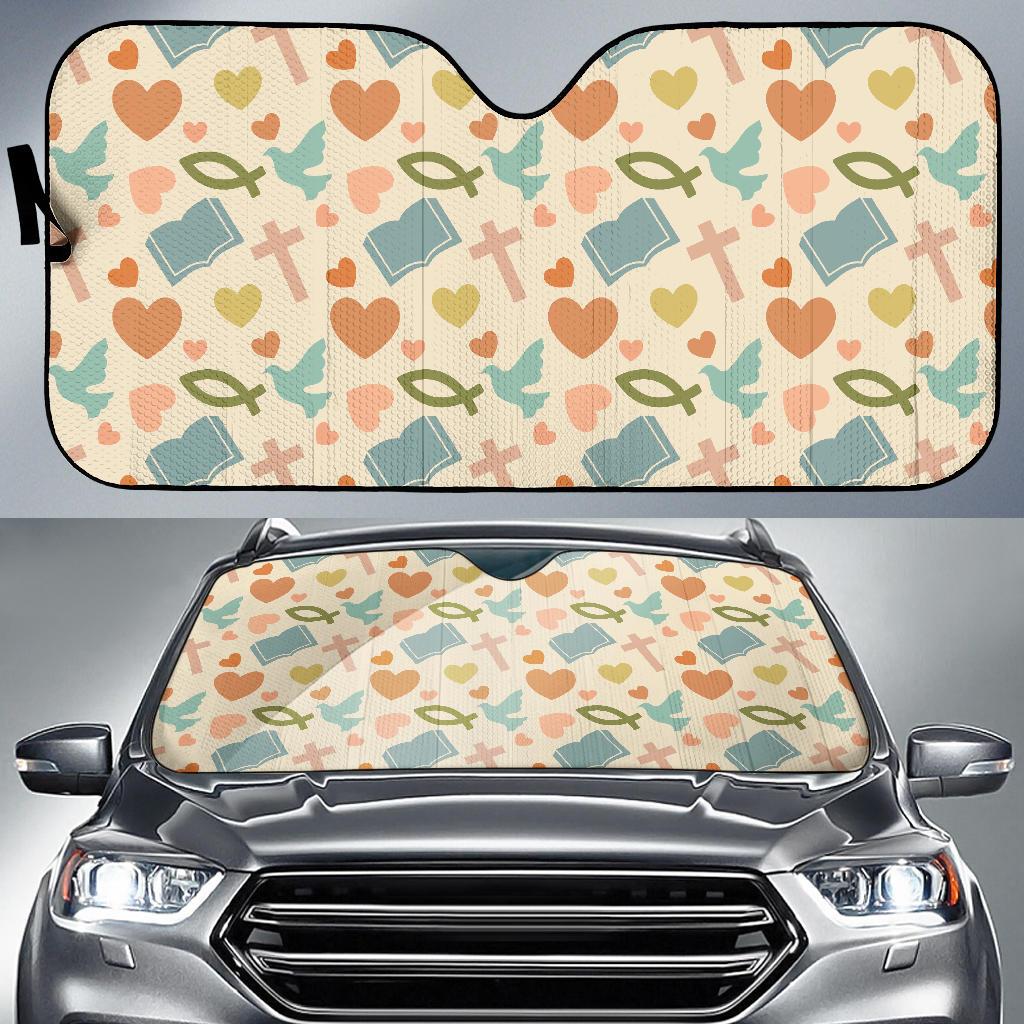 Christian Bible Pattern Print Car Sun Shade-grizzshop